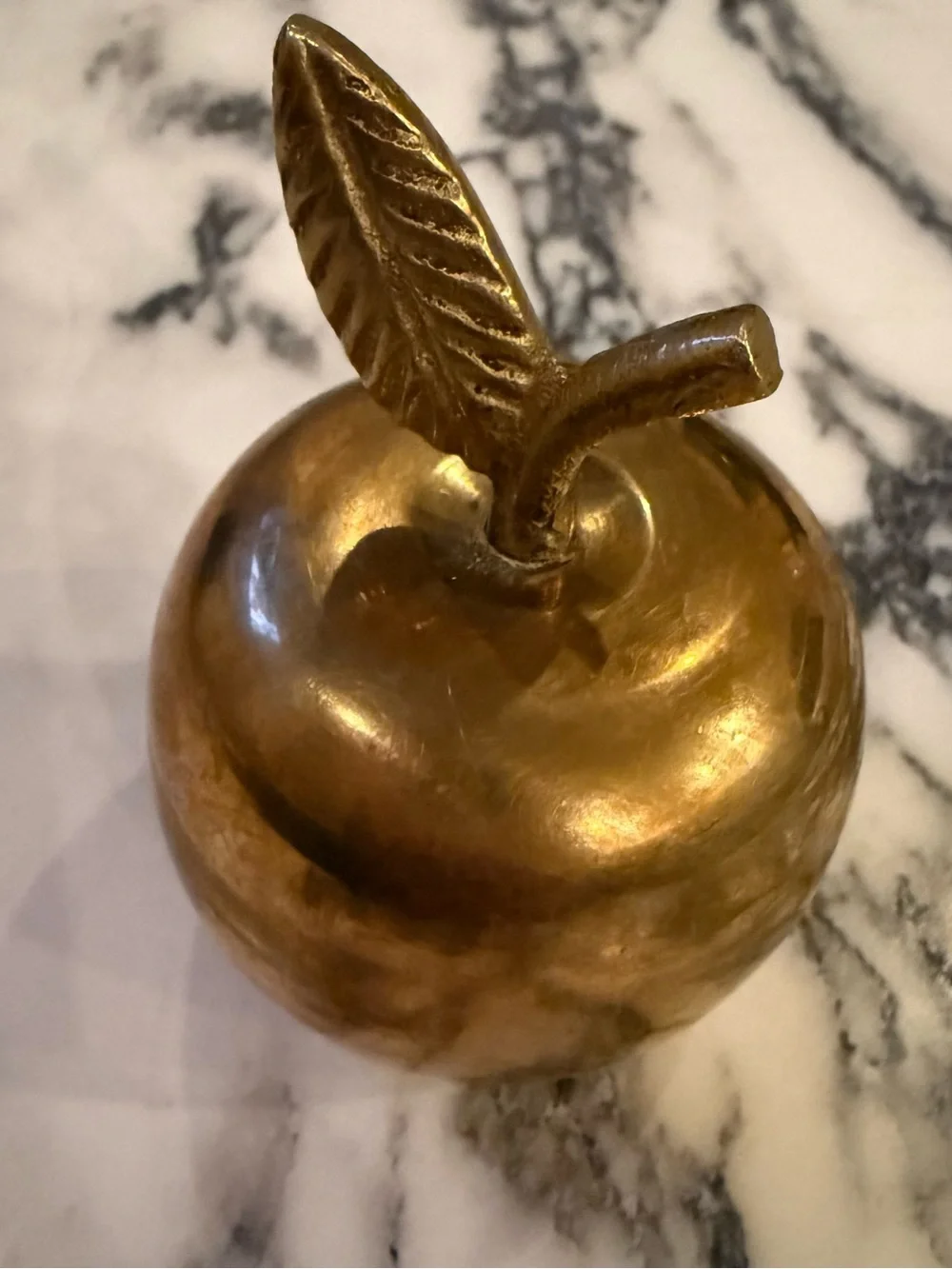 Vintage Mid-Century Solid Brass Apple Bell Accent Decor